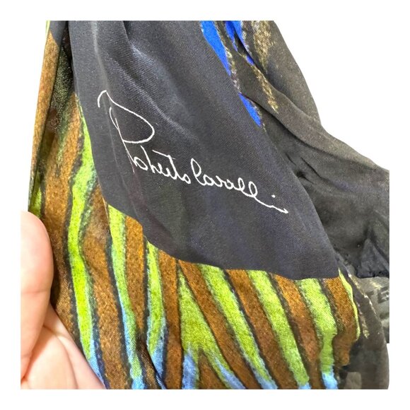Roberto Cavalli Silk Butterfly Moth Print Luxury Scarf Wrap Elegant Designer - Picture 3 of 7